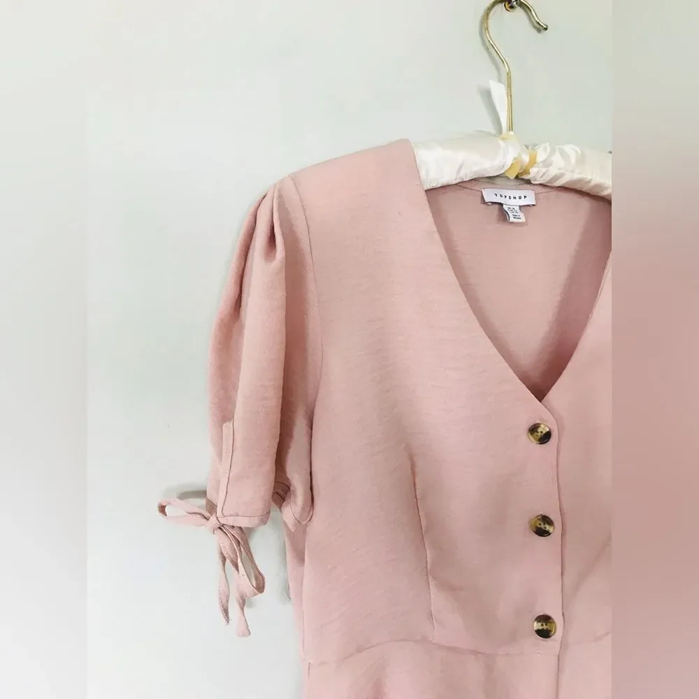 Topshop | pink peplum top | size 10 - Picture 4 of 5